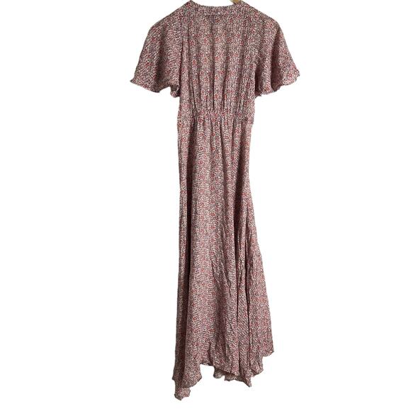 Hatch The Margarette Maternity Printed Flutter Sleeve V-Neck Maxi Dress Size S - Picture 12 of 14